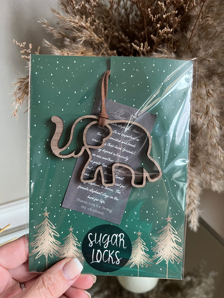 Elephant Sisterhood Friendship Friend Ornament with card Gift Set