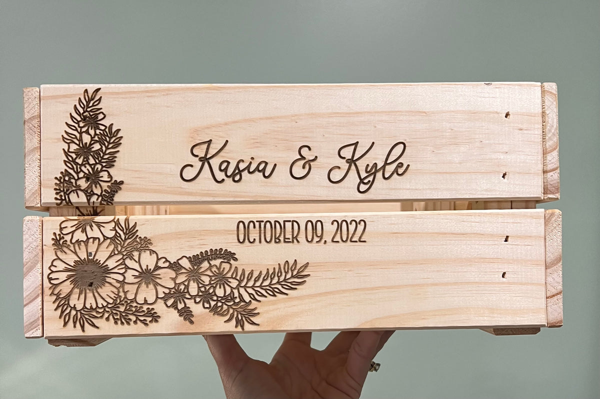 Floral Wedding Card Box Custom Personalized Crate – Sugar Locks