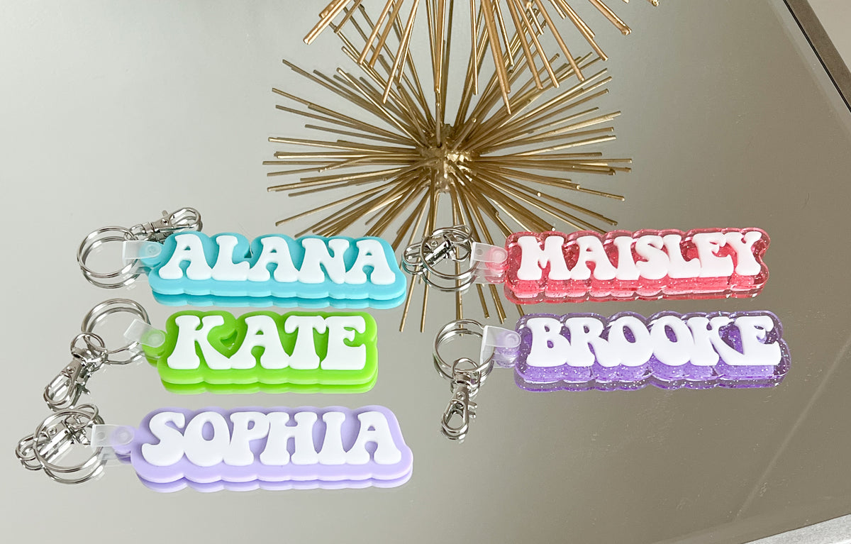 Personalized Acrylic Keychains Backpack Tags Sugar Locks