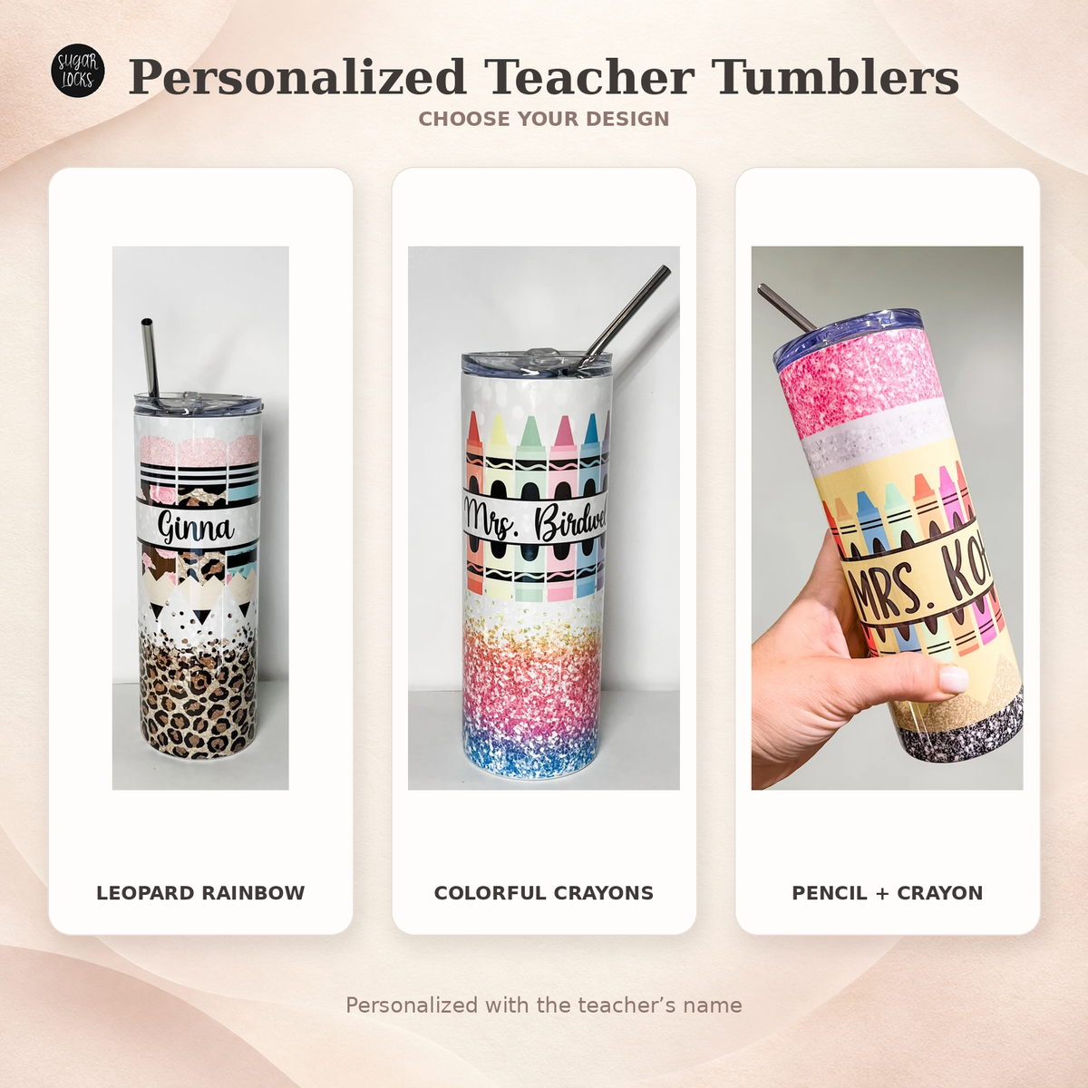 Personalized Teacher Tumbler – Choose Your Design