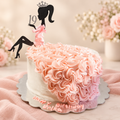 Personalized Sitting Birthday Girl Acrylic Cake Topper