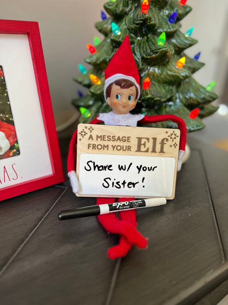 A Message From Your Elf wipe off board with marker