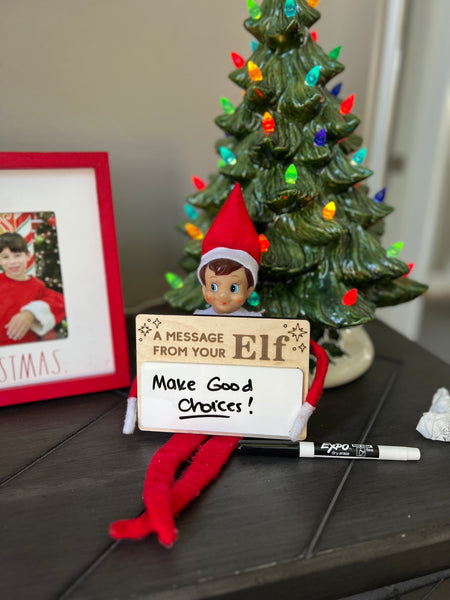 A Message From Your Elf wipe off board with marker
