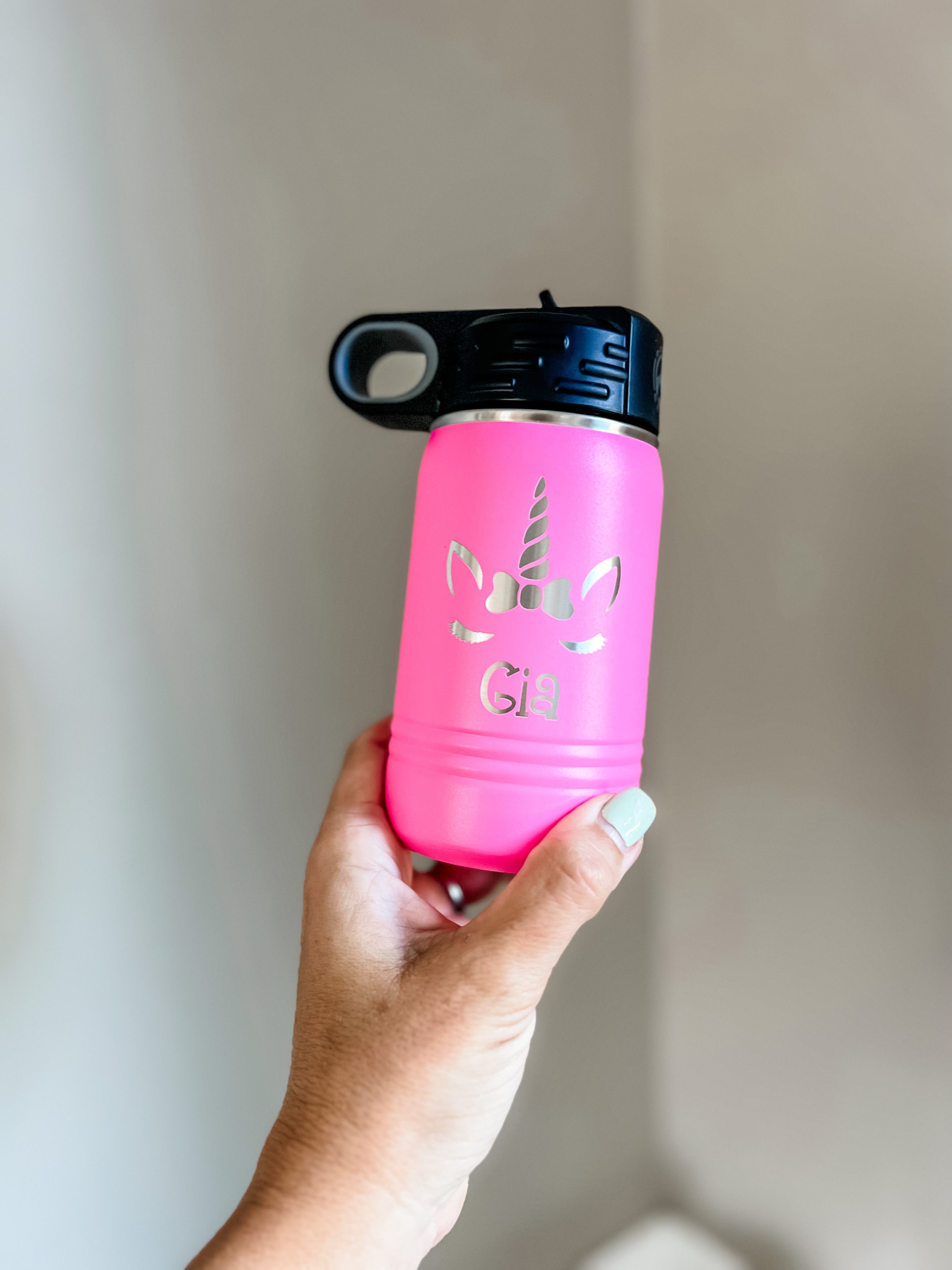 12oz personalized water bottle with design