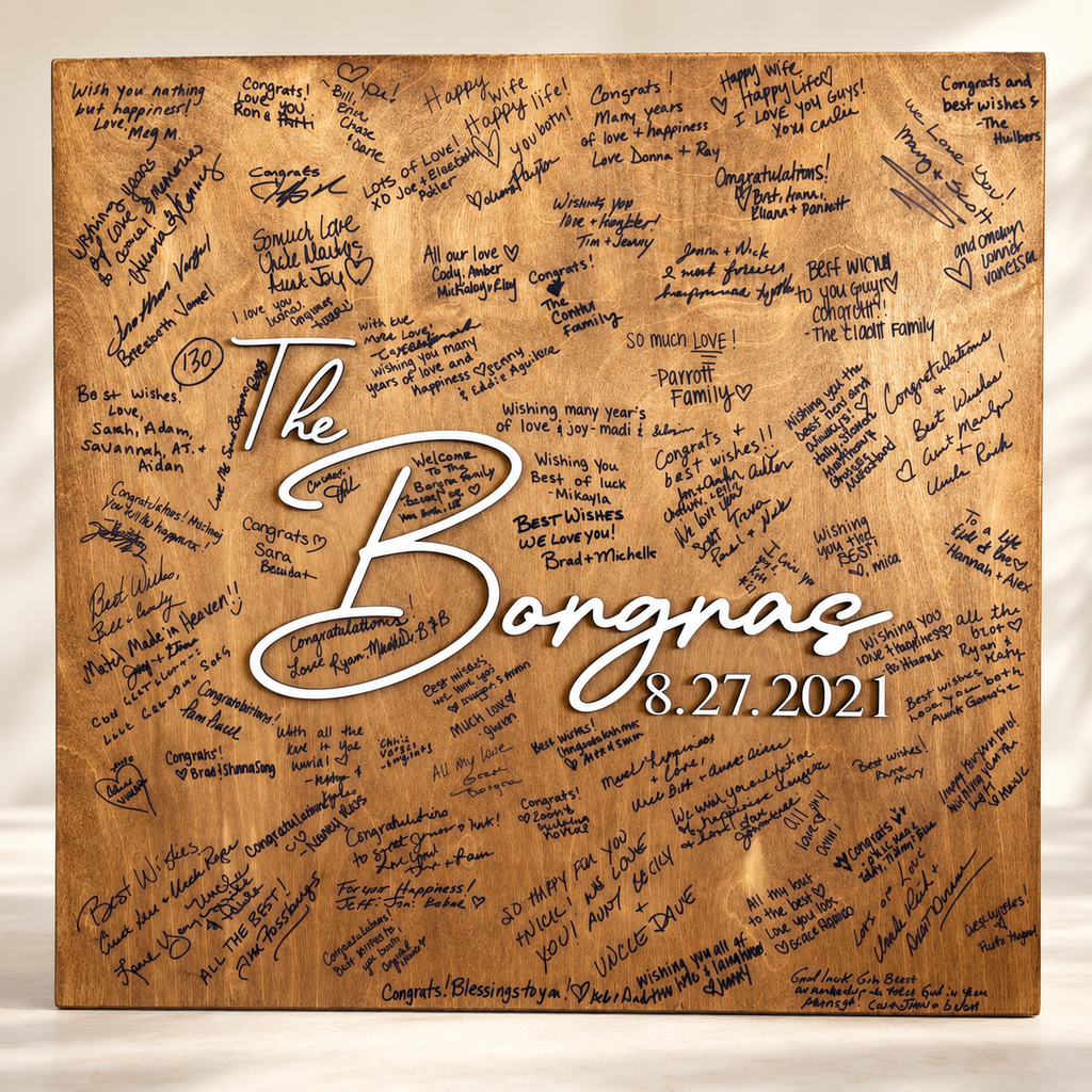 Personalized Wood Wedding Guest Book Sign | 24 x 24
