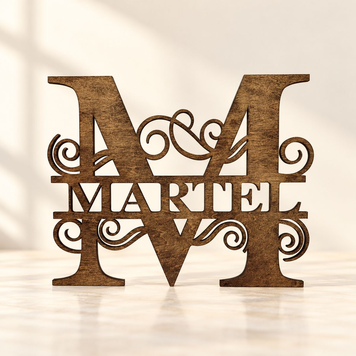 Personalized Monogram Wood Sign | Custom Last Name