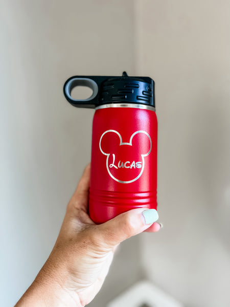 12oz personalized water bottle with design