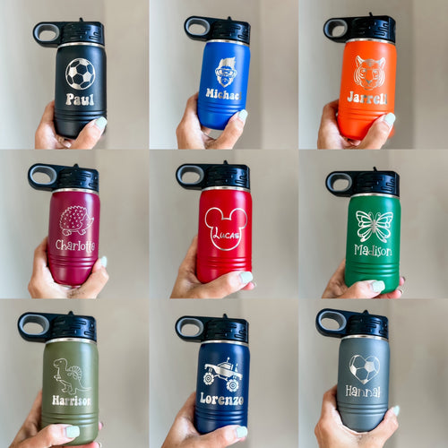 12oz personalized water bottle with design