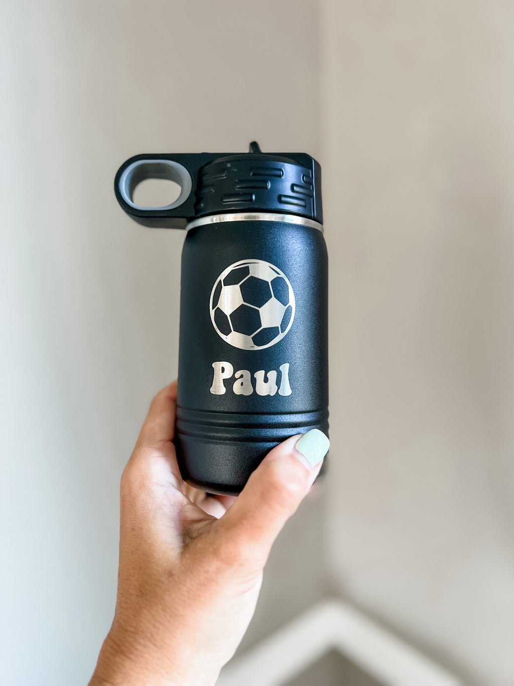 12oz personalized water bottle with design