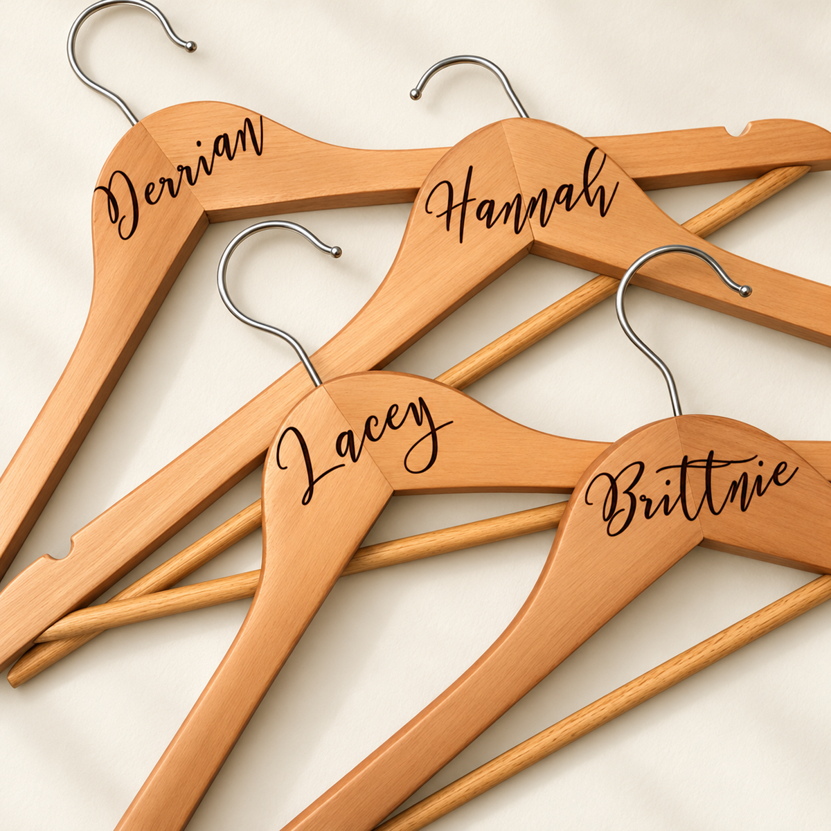 Simple Name Personalized Wood Hangers | Bridal Party