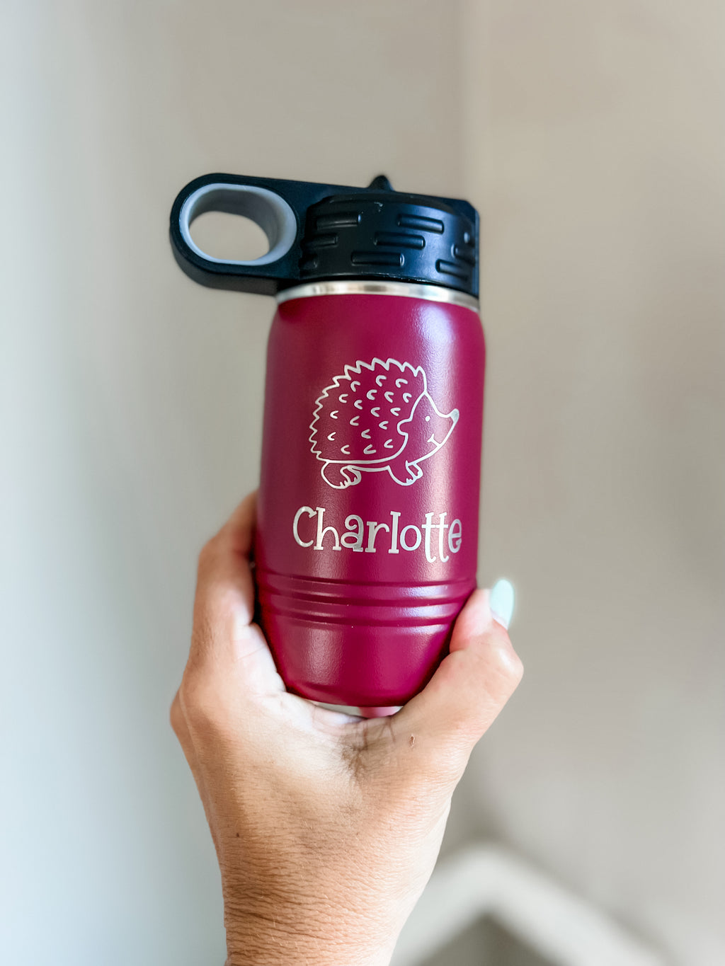 12oz personalized water bottle with design
