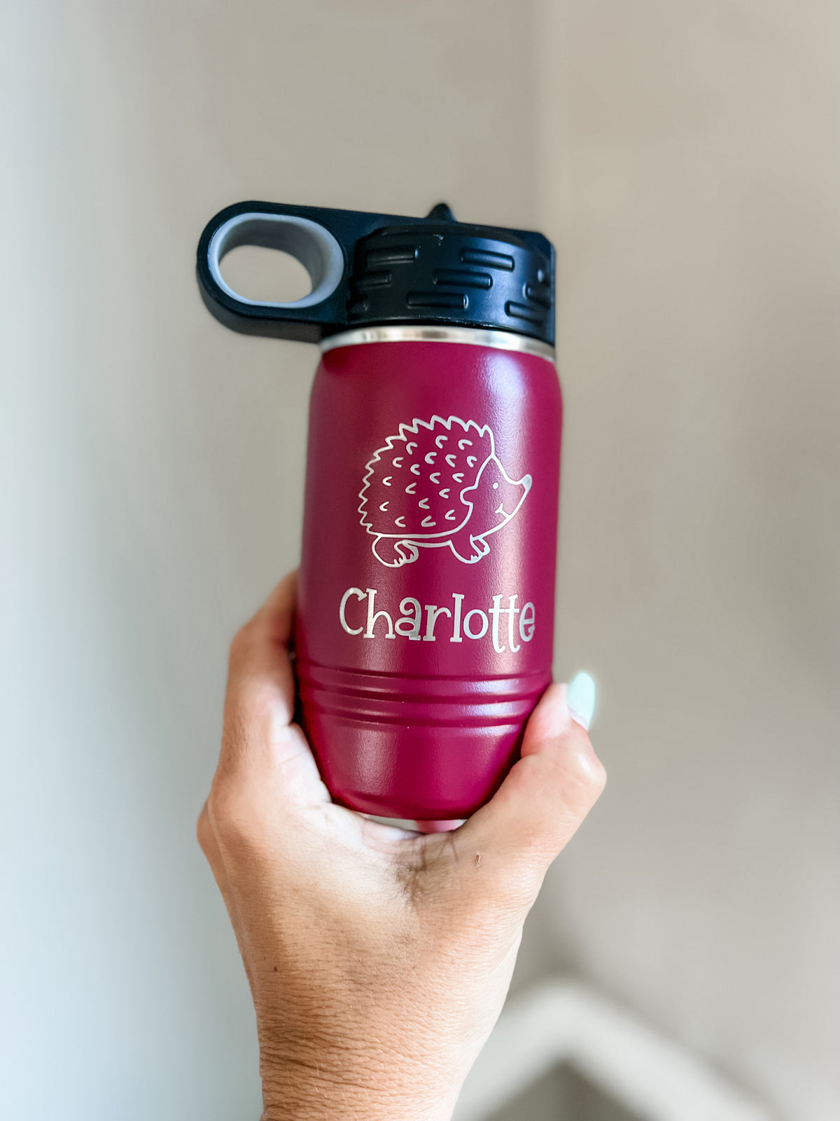 12oz personalized water bottle with design