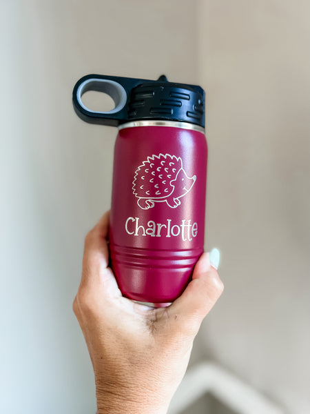12oz personalized water bottle with design