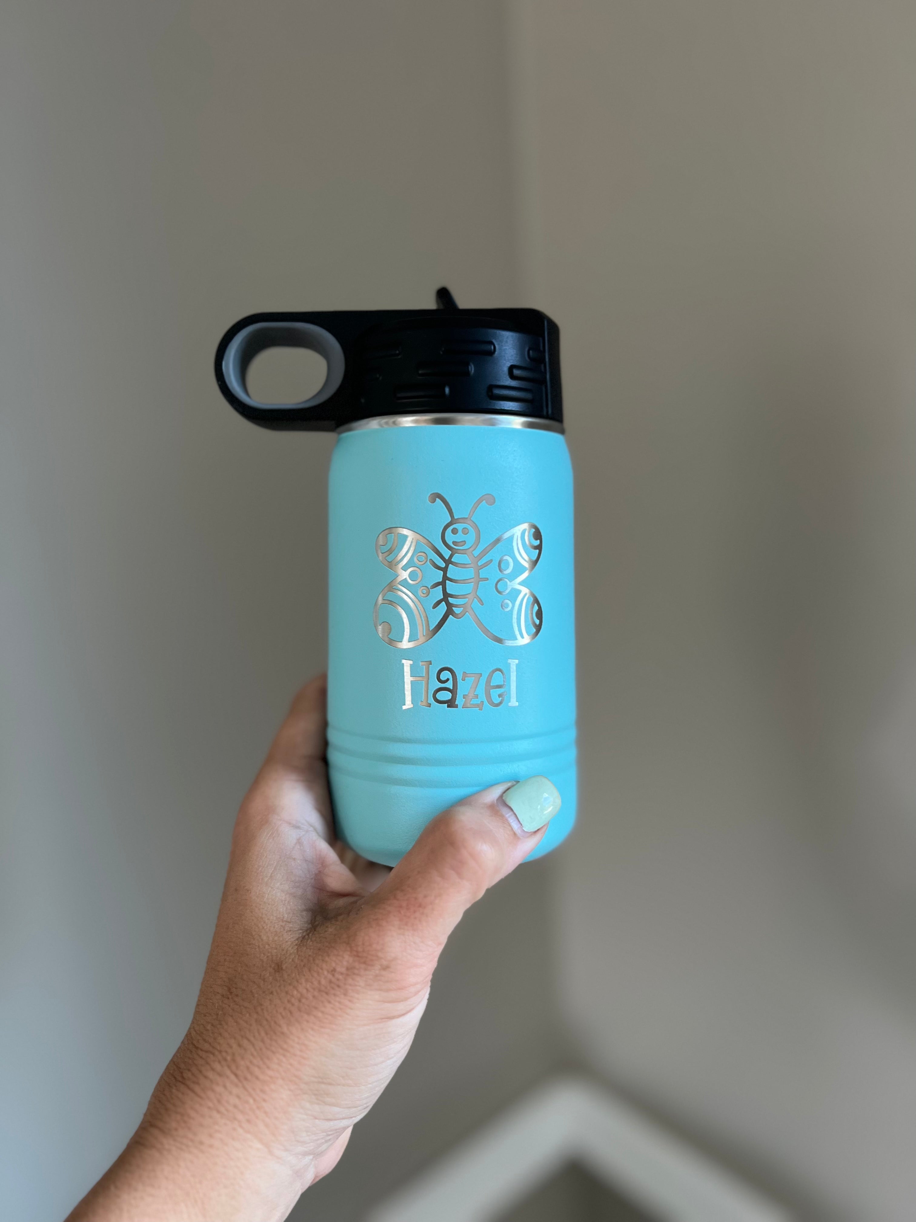 12oz personalized water bottle with design