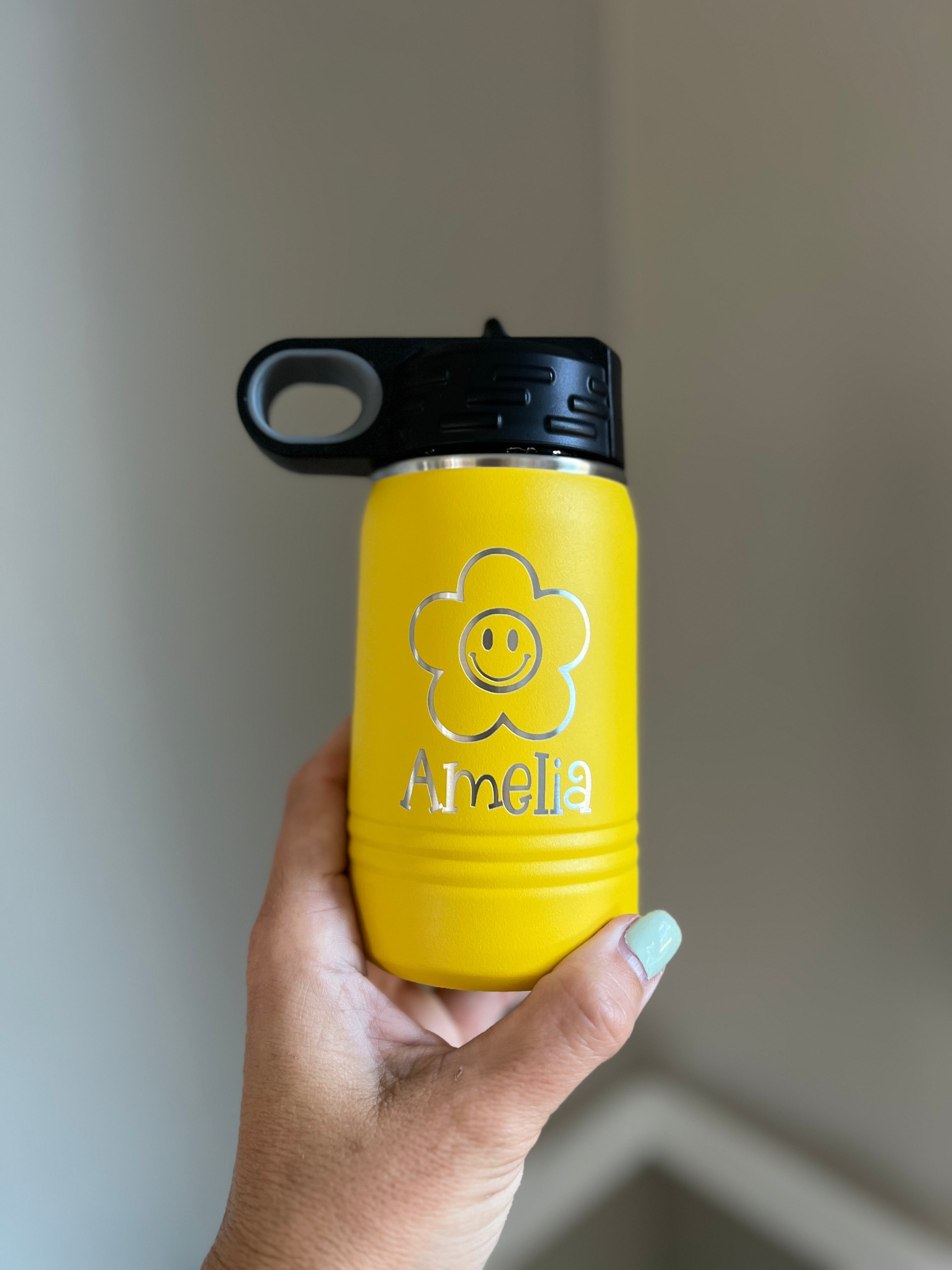 12oz personalized water bottle with design