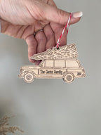 Vintage Jeep Wagoneer Wood Personalized ornament