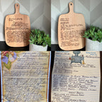 Custom handwritten personalized engraved long 2 sided recipe card board