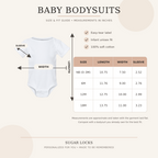 Sugar Locks baby bodysuit size chart