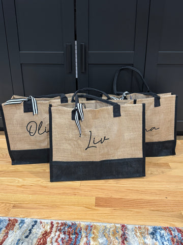 Canvas Tote Bag with Ribbon