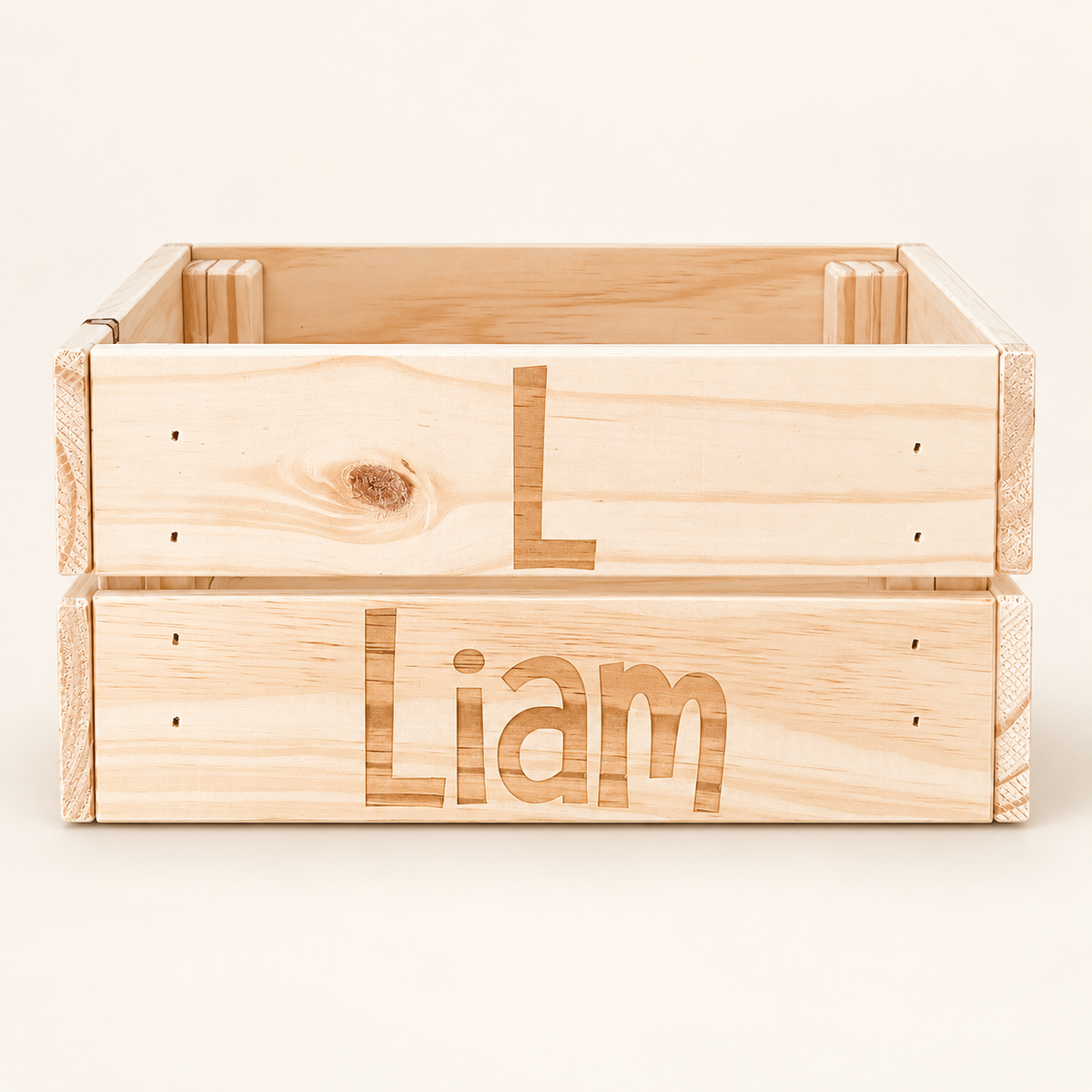 Custom Initial and Name Personalized Wood Crate