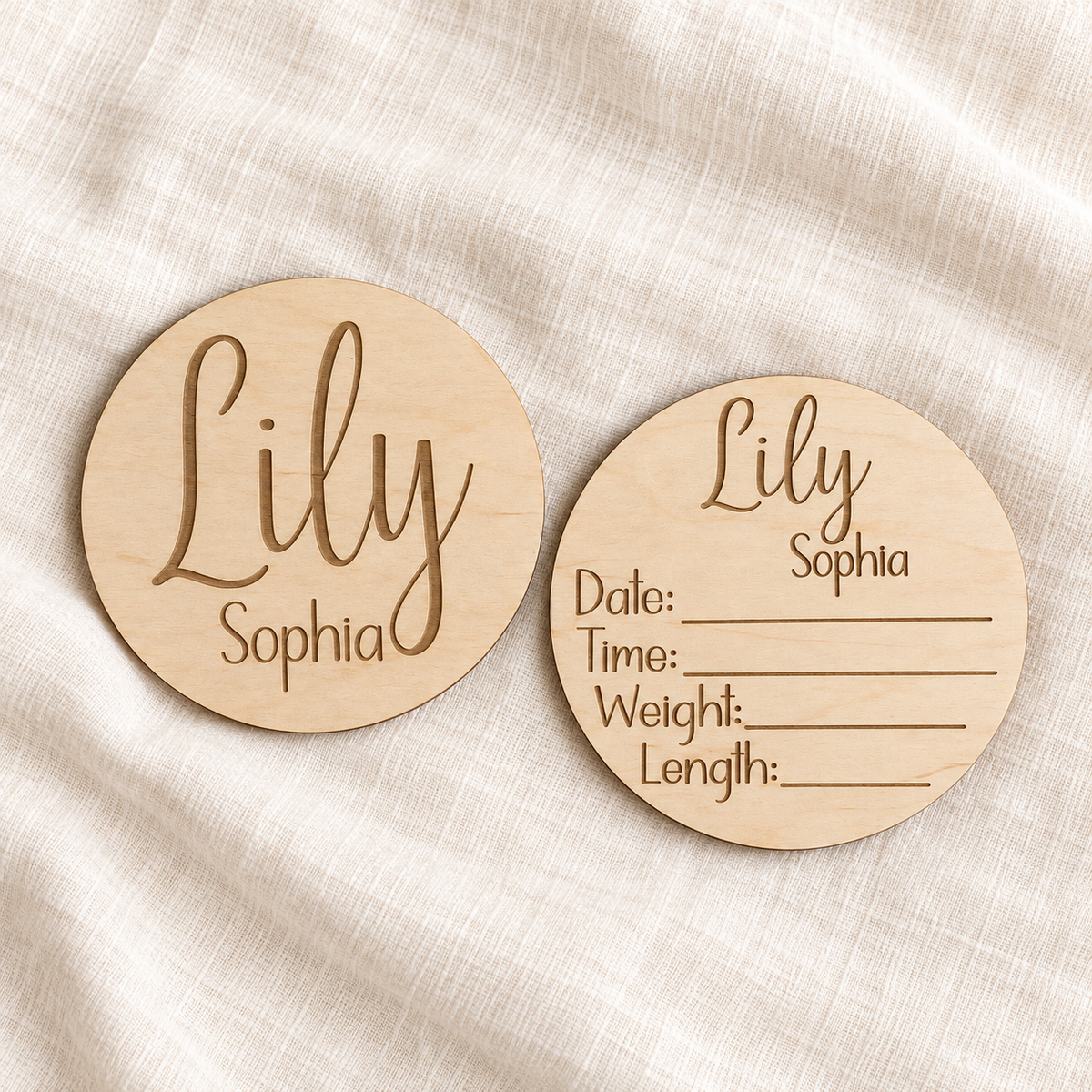 Personalized Baby Name & Birth Stats Sign Set