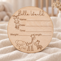 Personalized Baby Animals Birth Stats Sign