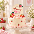 Personalized Berry First Birthday Cake Topper | Wood & Acrylic