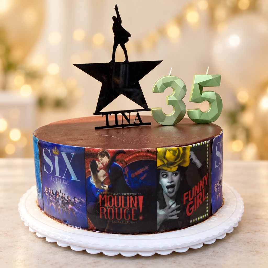 Hamilton-Inspired Star Personalized Acrylic Cake Topper