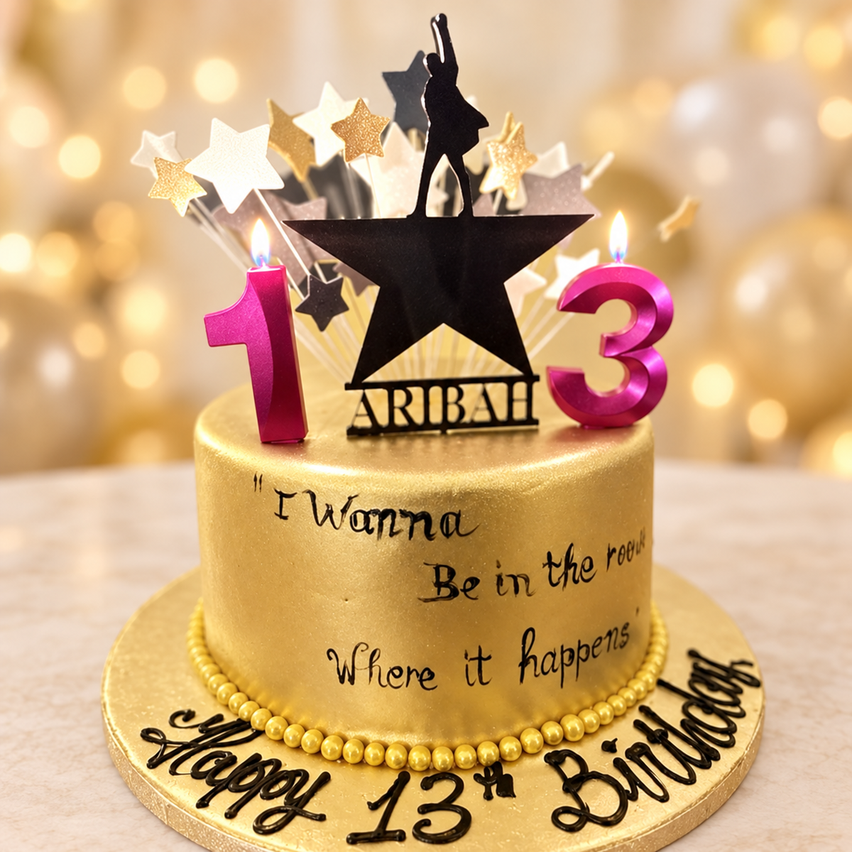 Hamilton-Inspired Star Personalized Acrylic Cake Topper