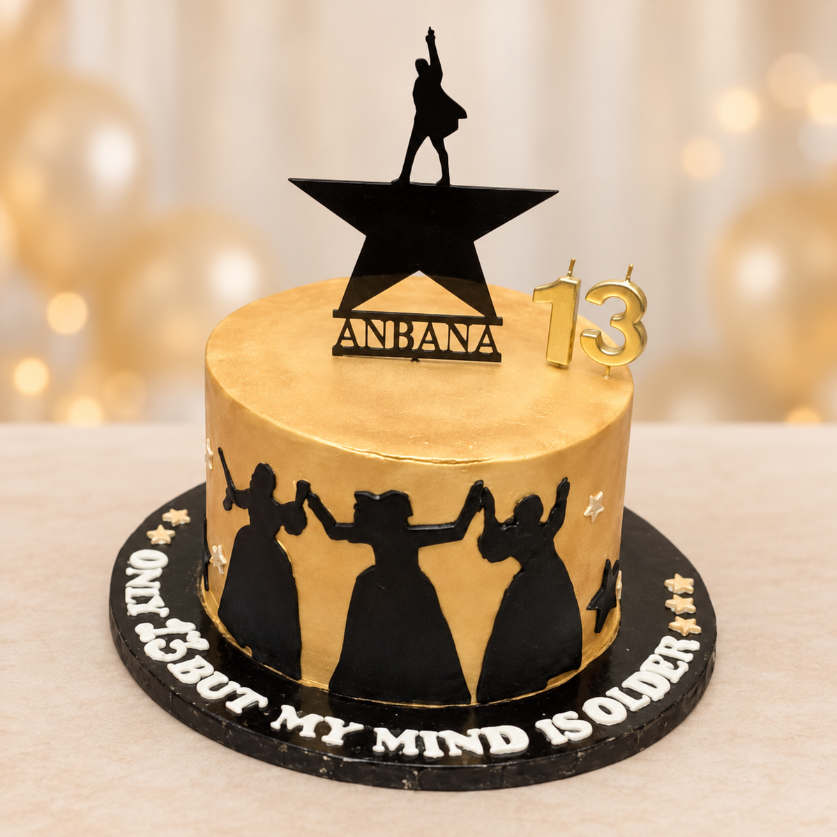 Hamilton-Inspired Star Personalized Acrylic Cake Topper