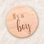 It's A Boy and It's A Girl Baby pregnancy announcement wood round