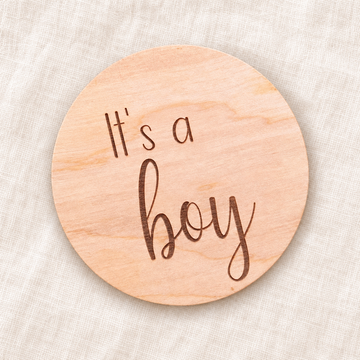 It's A Boy and It's A Girl Baby pregnancy announcement wood round