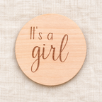 It's A Boy and It's A Girl Baby pregnancy announcement wood round