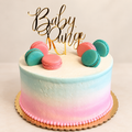 Personalized Baby Shower Cake Topper – Gold Acrylic