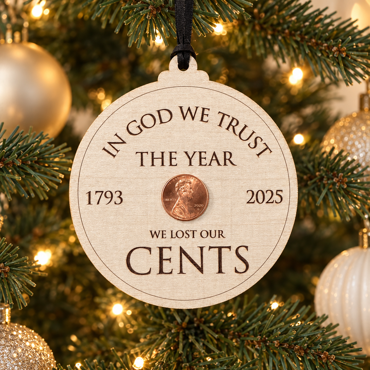 2025 Final Circulating Penny Keepsake Wood Ornament