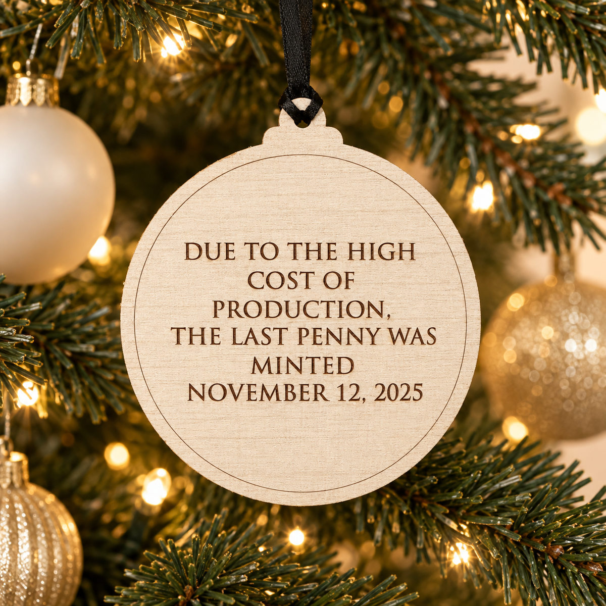2025 Final Circulating Penny Keepsake Wood Ornament