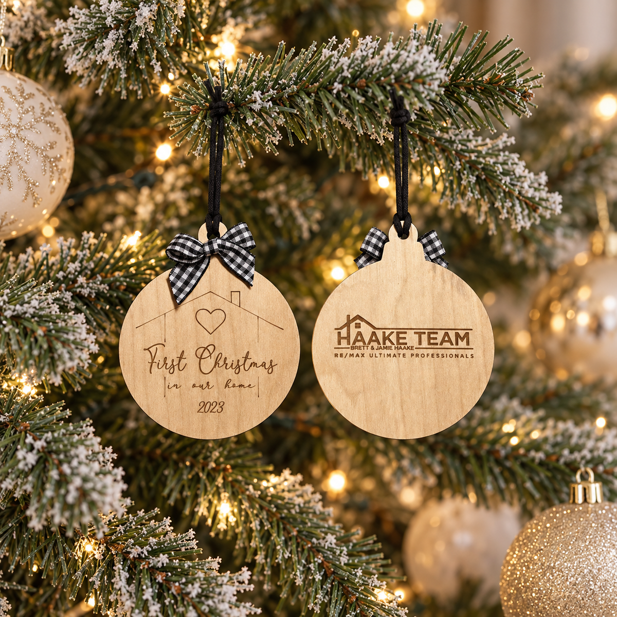 First Christmas in Your New Home Realtor Logo on back