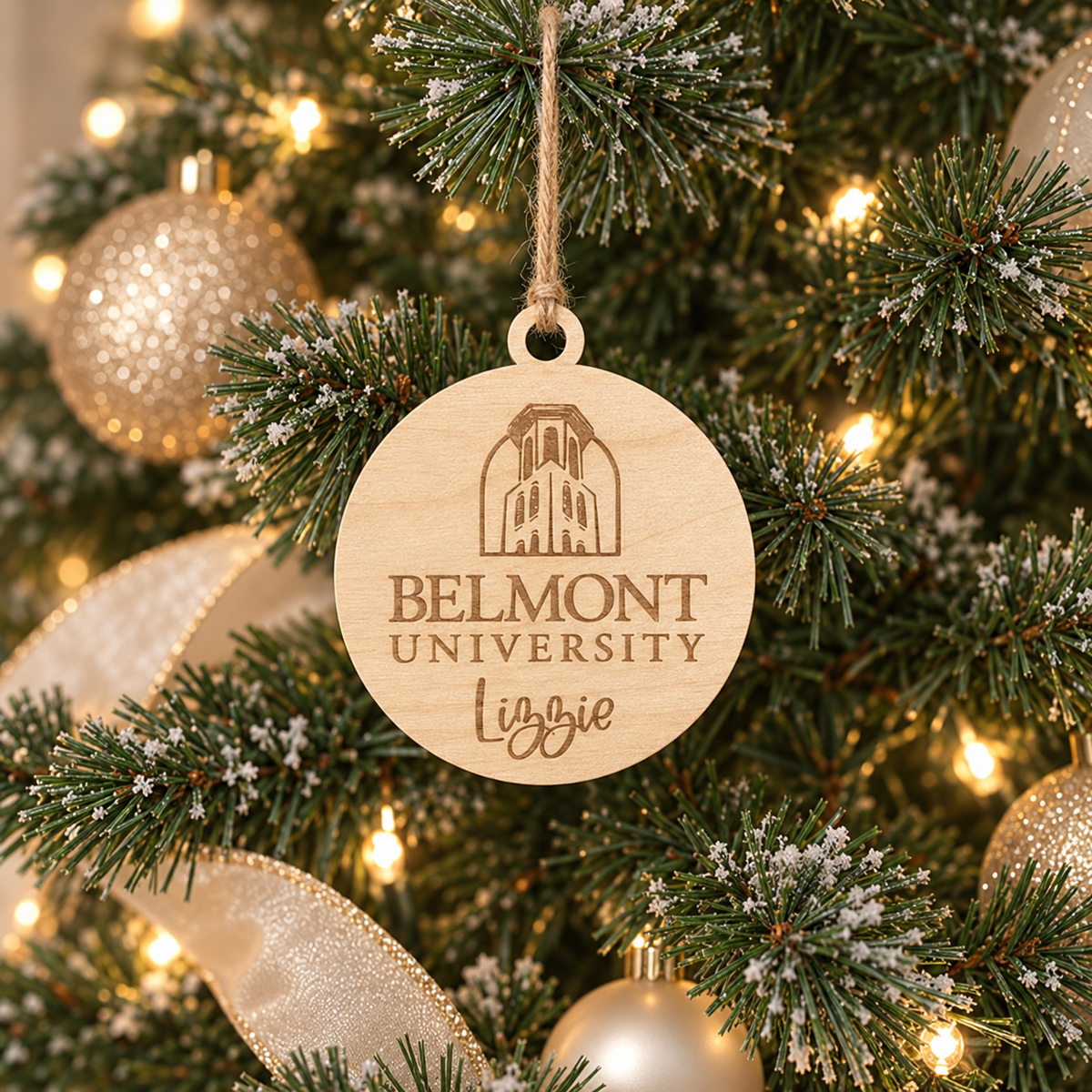 School Logo Christmas Ornament Engraved or 2 layer Personalized