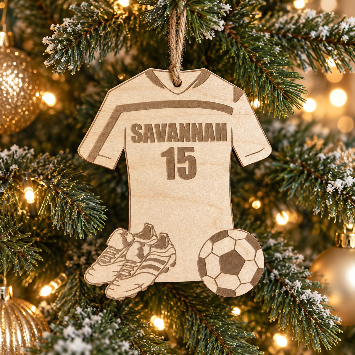 Soccer Boy or Girl Jersey Wood Personalized Ornament