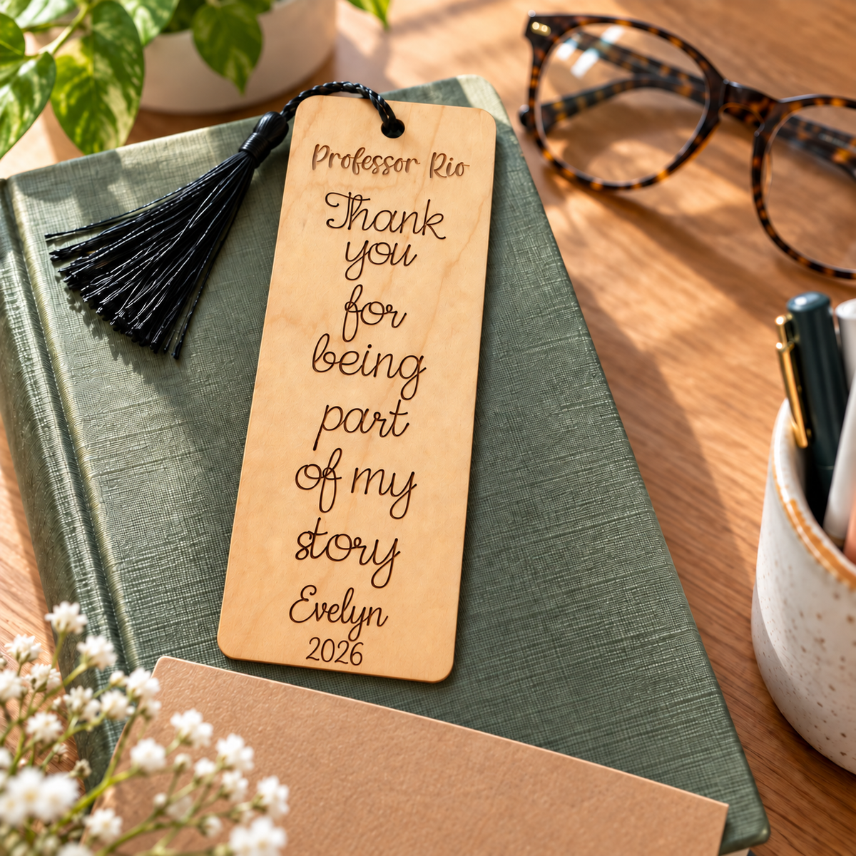 Personalized Teacher Bookmark – Thank You for Being Part of My Story