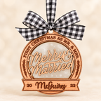 Personalized First Christmas as Mr. & Mrs. Layered Ornament