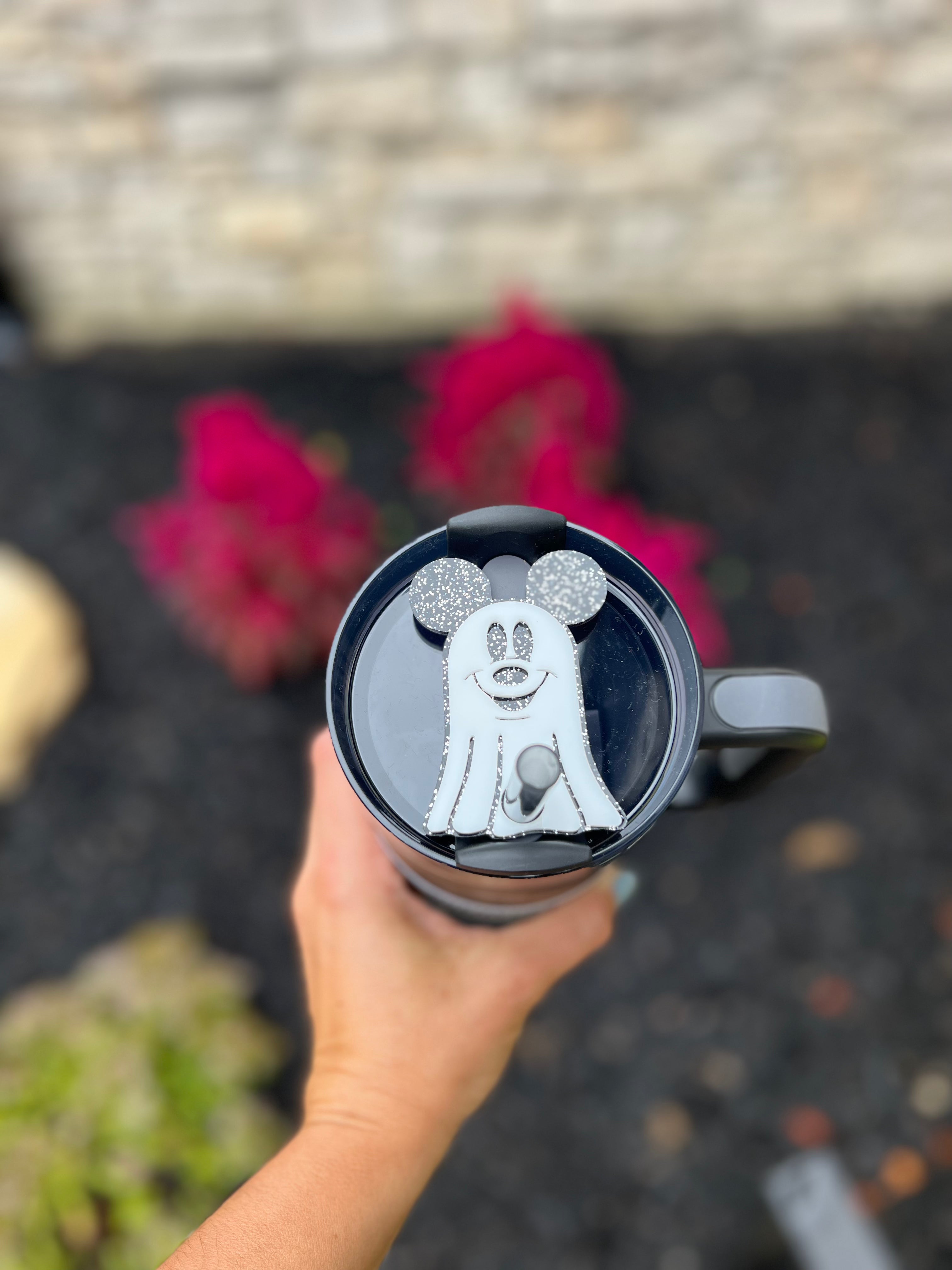 Not so scary Mickey Ghost Halloween Name Plates for Stanley Cups Choose 30oz or 40oz.