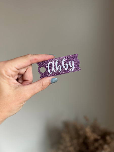 Lilac purple Glitter Name Plates for Stanley Cups Choose 30oz or 40oz.