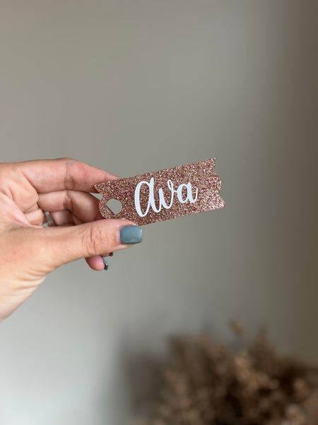Rose Gold Glitter Name Plates for Stanley Cups Choose 30oz or 40oz.