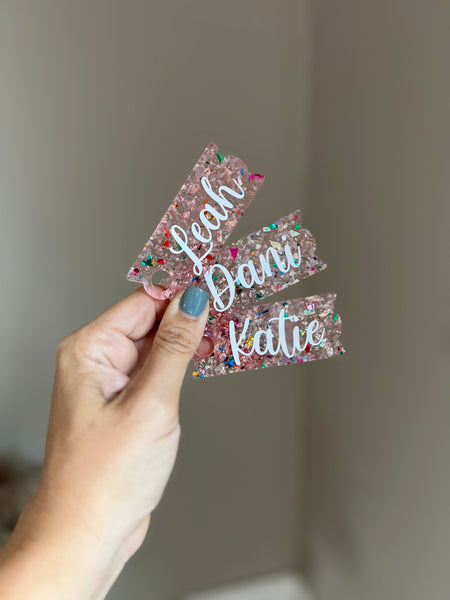 Pretty Pink Princess Chunky Glitter Name Plates for Stanley Cups Choose 30oz or 40oz.