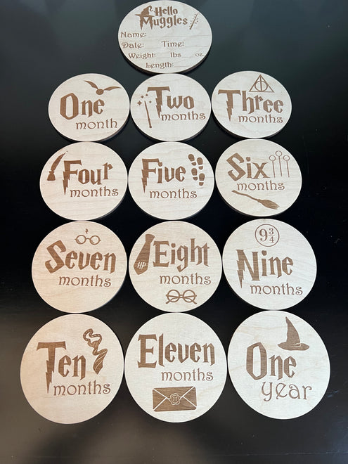 Baby Monthly Milestones Wood Rounds
