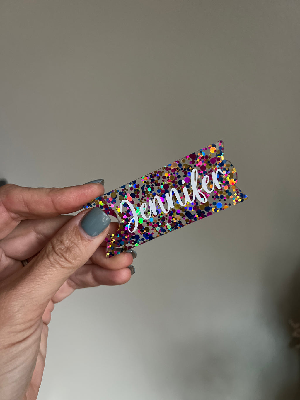 Bright Party Dots Glitter Name Plates for Stanley Cups Choose 30oz or 40oz.