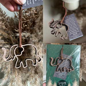 Elephant Sisterhood Friendship Friend Ornament with card Gift Set