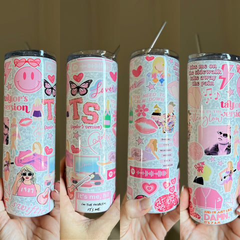 Taylor Swift collage 20oz tall tumbler