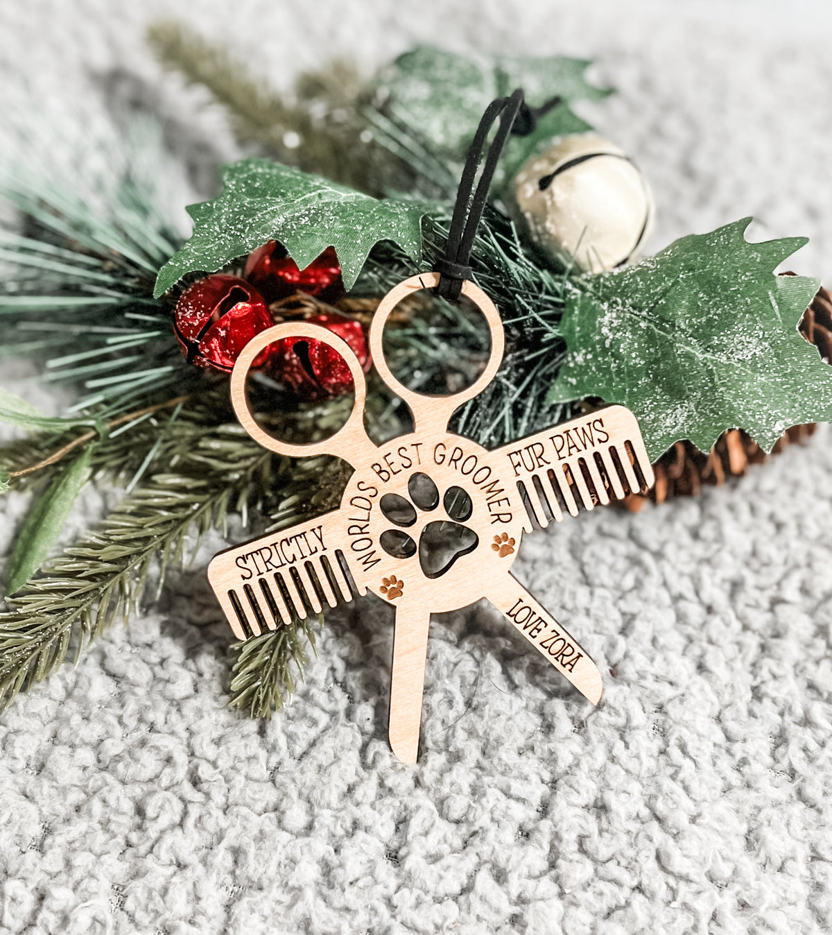 Pet Groomer Wood Ornament